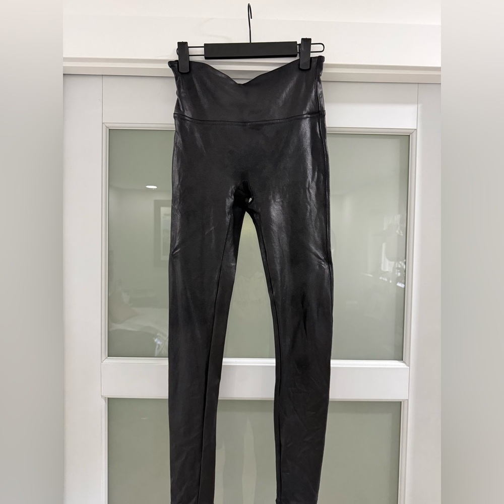 SPANX Black Faux Leather Leggings